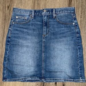 Studded denim mini skirt